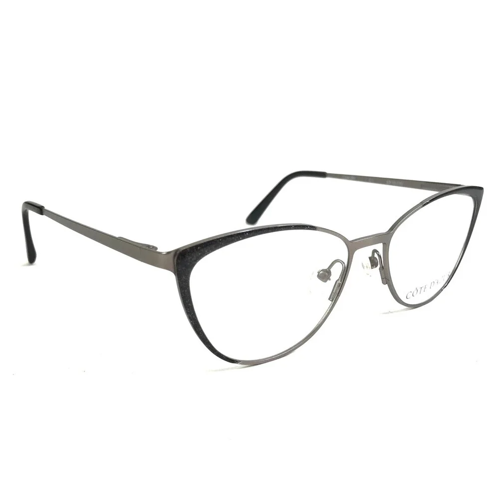 Cote D'azur Eyeglasses Frames CDA-291 C1 Black Green Cat Eye Full Rim 53-16-135